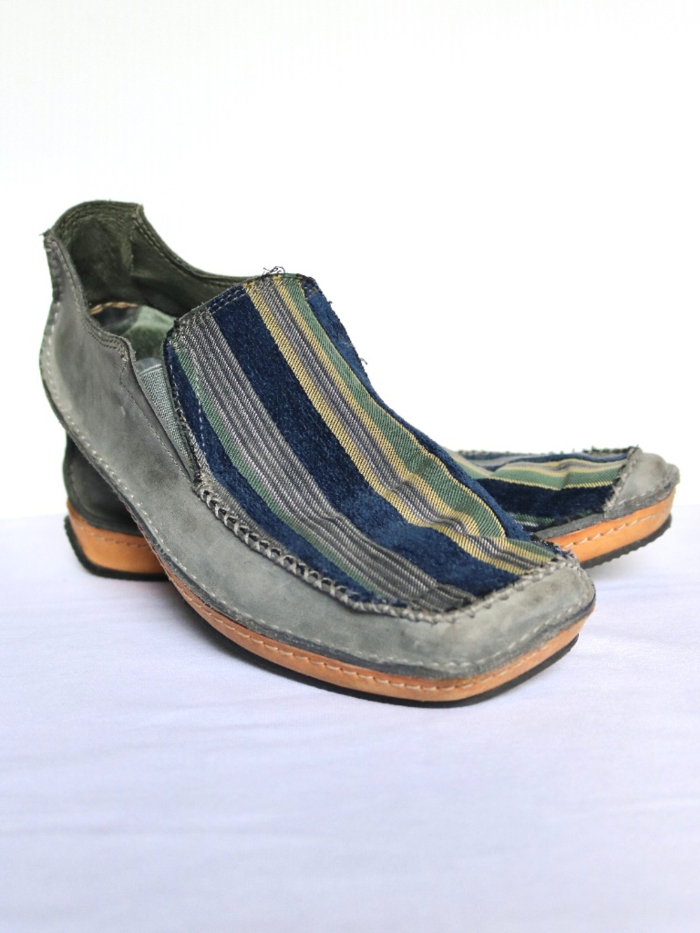 J. Shoes Tumble Classic Leather Low Casual Dress Shoe Mens Size 10 Blue Grey